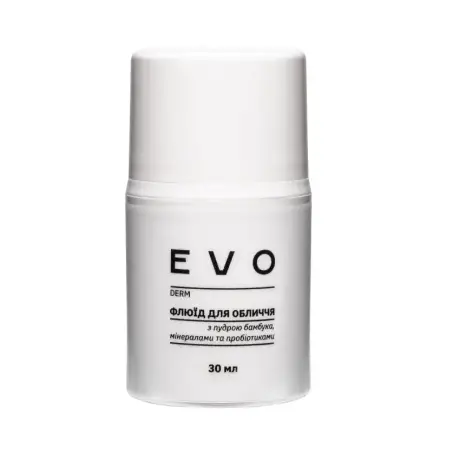 Флюид для лица с пудрой бамбука, минералами и пребиотиками EVO derm, 30 мл
