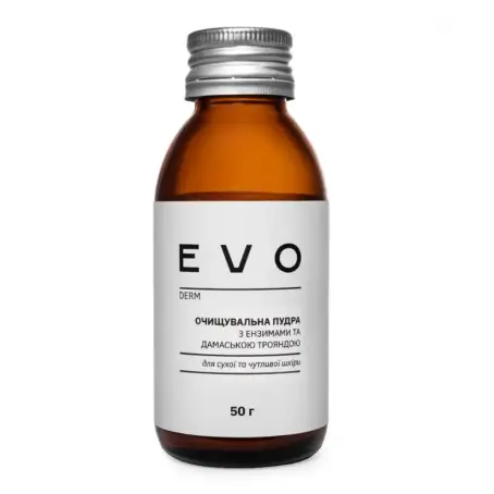 Пудра очистительная с энзимами и дамаской розой EVO derm, 50 г