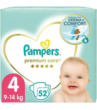 PAMPERS PREMIUM CARE 4 Подгузники (maxi),9-14 кг, 52 шт.