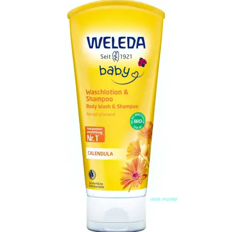 Шампунь-гель детский Weleda Baby Calendula Календула для волос и тела, 200 мл