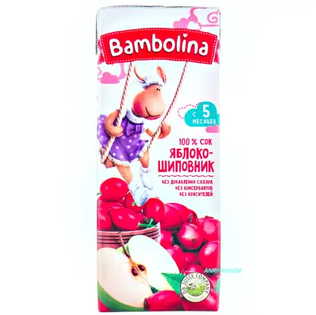 СОК BAMBOLINA Яблоко-шиповник 5+ мес. 0,2 л