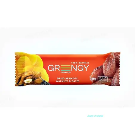 БАТОНЧИК GREENGY Финики, курага, грец. орехи, чиа 40 г