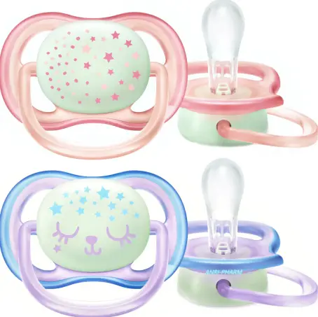 СОСКА ПУСТЫШКА PHILIPS AVENT силик. ночн. 0-6 мес. дев. №2 SCF376/12