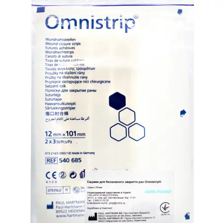 ПЛАСТ. СТРІЧКА OMNISTRIP для б/шовн. закрит. ран 12 х 101 мм