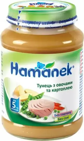 ПЮРЕ HAMANEK Тунець з овочами та картопл. з 5 міс. 190 г