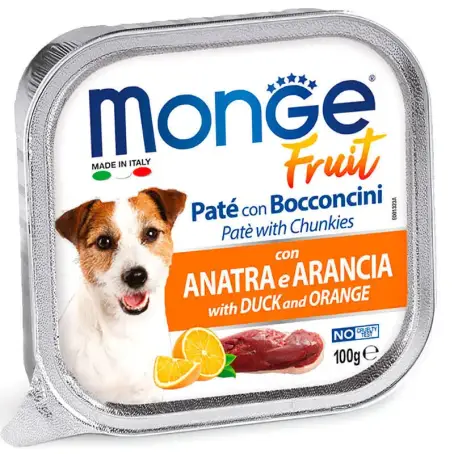 Влажный корм Monge Dog Fruit для собак утка с апельсином 100г