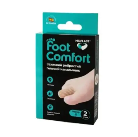 Напальчник гелевый Milplast Foot Comfort Защитный ребристый, размер S, 2 штуки