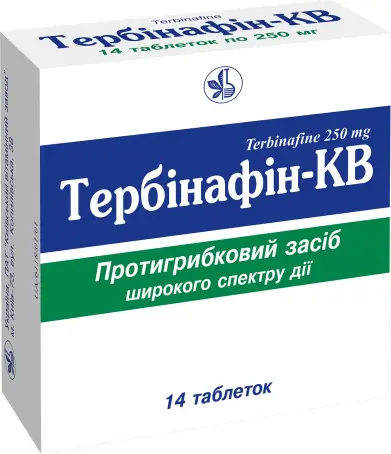Тербинафин-КВ таблетки противогрибковые 250 мг №14