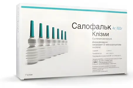 Салофальк суспензия ректальная по 60 г в клизме, 4 г/60 г, 7 шт.