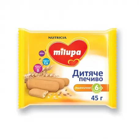 Печенье Milupa Детское пшеничное, с 6 месяцев, 45 г