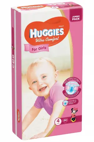 Подгузники Huggies Ultra Comfort Girl №4 7-16кг 50 шт