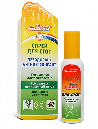 Спрей дезодорант антиперспірант для стоп 100мл Доктор Біокон