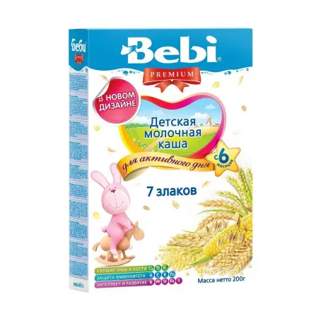 КАША МОЛОЧН. BEBI PREMIUM 7 злаков 200 г