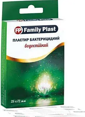 Пластырь FP Family Plast 25х72мм №300 бактерицидный водостойкий прозрачный