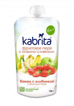 ПЮРЕ KABRITA Фруктовый смузи с коз. сливками с 6 мес. 100 г