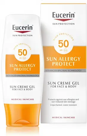 Солнцезащитный крем-гель Eucerin Allergy Protect для тела и лица с SPF 50+, 150 мл