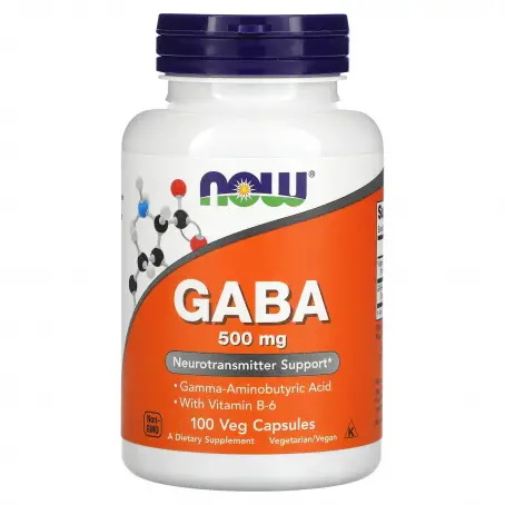 ГАМК (GABA) NOW FOODS 500 мг №100 росл. капс.