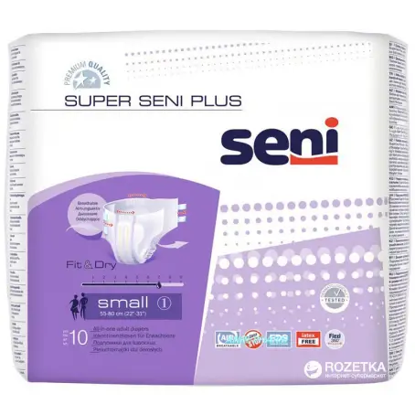 ПОДГУЗ ДЛЯ ВЗР SENI SUPER SENI PLUS SMALL N10 (55-80см) AIR