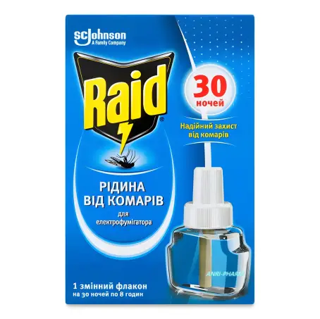 РІДИНА П/КОМАРІВ RAID 30 НОЧЕЙ змін. блок