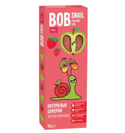 Конфеты BOB SNAIL яблуко+клубника 30 г