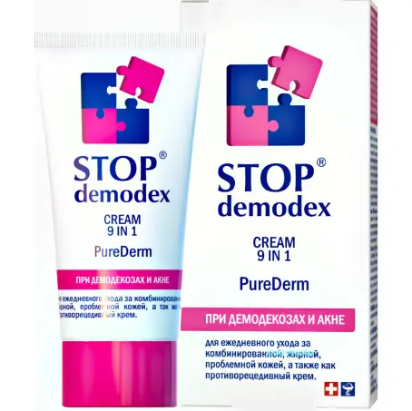 КРЕМ STOP DEMODEX PureDerm 9в1 поросуж. очищ. для жирн. пробл. кожи 50 мл