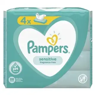 Салфетки влажные Pampers Sensitive детские, 208 шт (4 x 52 шт)