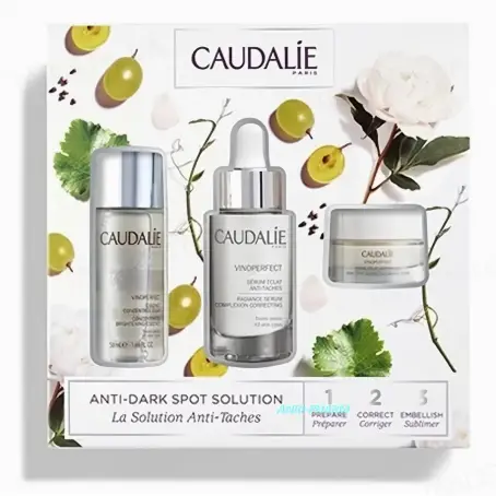 НАБІР CAUDALIE Vinoperfect Spring Set Сир. для кор. кол. облич. 30 мл+Есенц. сіяюч. концент. 50 мл+Крем денн. для сяяння шкіри15 мл