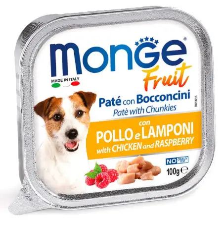 Влажный корм Monge Dog Fruit для собак курица с малиной 100г