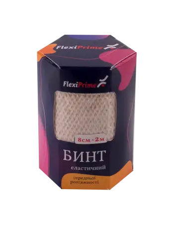БИНТ ЕЛАСТИЧНИЙ FLEXIPRIME 8см*2м.
