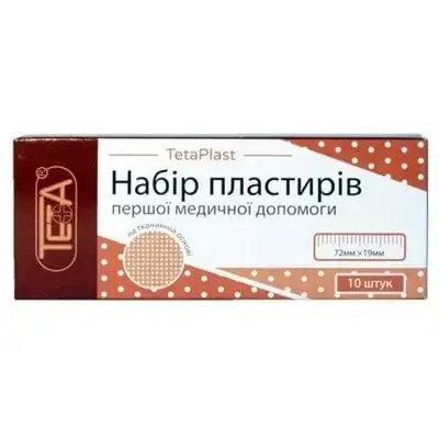 НАБІР ПЛАСТИРІВ ТКАН. ОСН. TETA 7,2Х1,9 см, №10