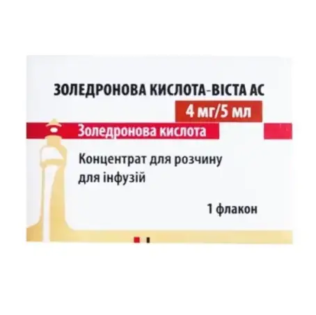 Золедроновая кислота-Виста АС концентрат для р-ра д/инф. 4 мг/5 мл №1 во флак.