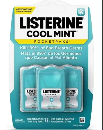 Мятные полоски Listerine Cool Mint Pocketpaks 72 шт