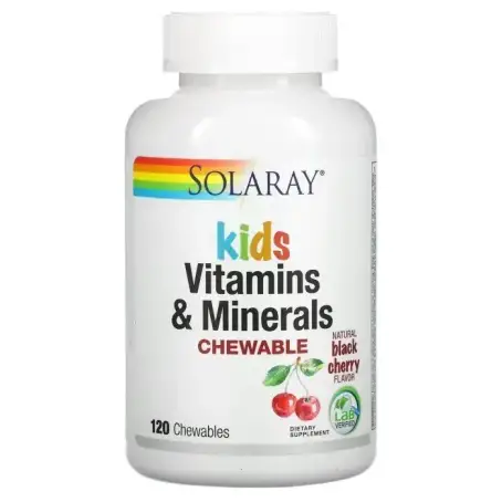 Solaray  Мультивитамины CHILDREN'S VITAMINS AND MINERALS вкус вишни №120 табл.