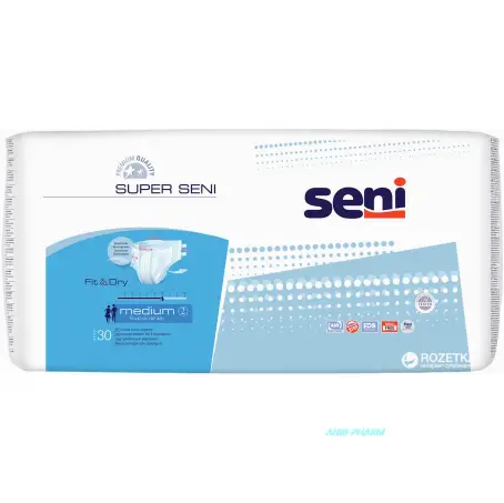 ПОДГУЗ ДЛЯ ВЗР SENI SUPER SENI MEDIUM N30 (75-110см) AIR