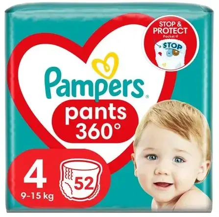 Подгузники-трусики Pampers Pants детские размер 4, 9-15 кг, 52 шт