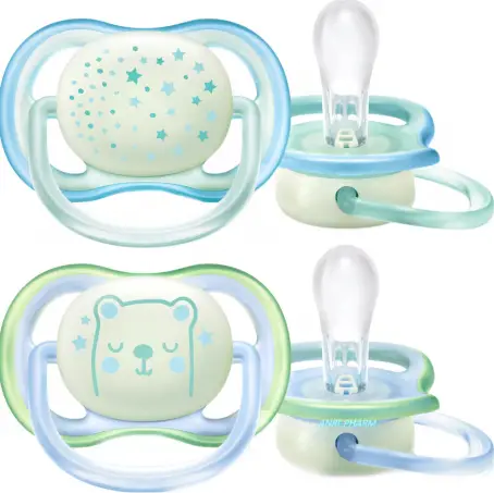 СОСКА ПУСТЫШКА PHILIPS AVENT силик. ночн. 0-6 мес. малч. №2 SCF376/11