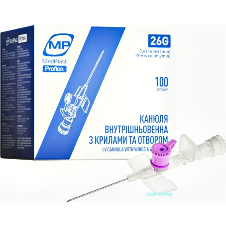 КАНЮЛЯ В/В MP MEDPLAST Proflon 26G 0,6 х 19 мм