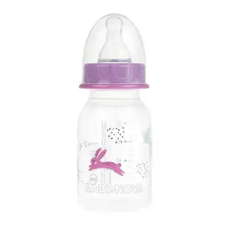 Бутылочка Baby-Nova Декор, 120 мл, розовый