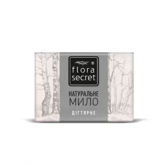 Мыло Flora Secret дегтярное, с берёзовым дёгтем, 75 г