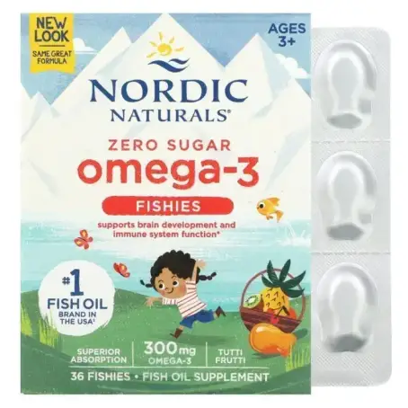 Рыбий жир для детей. NORDIC OMEGA-3 FISHIES фрукты 300 мг №36 желе NORDIC NATURALS