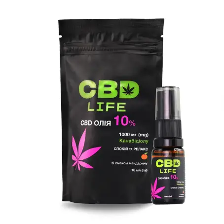 CBD МАСЛО 10% со вкусом мандарина, 10 мл ТМ CBD life