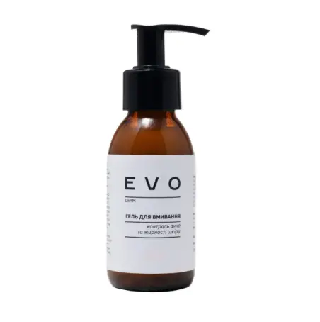 Гель для умывания контроль акне и жирности кожи EVO derm, 200 мл