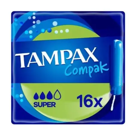 Тампоны Tampax Compak Super с аппликатором, 3 капли, 16 штук