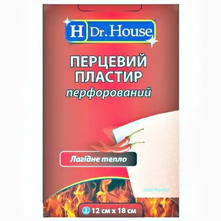 ЛЕЙКОПЛ "H Dr. House" ПЕРЦОВЫЙ 12 см х 18 см