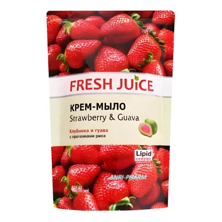 FRESH JUICE МЫЛО ЖИДКОЕ КЛУБНИКА И ГУАВА 460 мл дой-пак