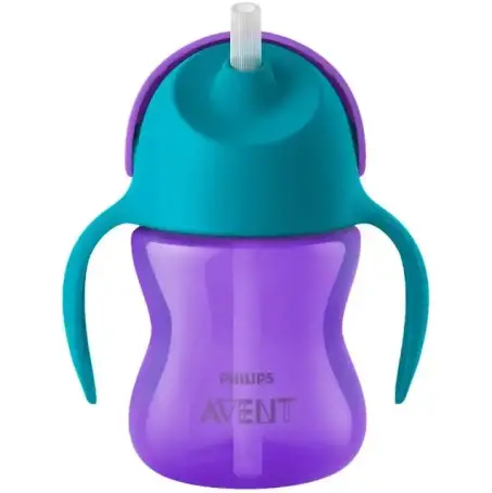 Чашка с трубочкой Philips Avent 9+ мес. 200 мл фиолетовая с бирюзовым