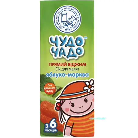 СОК ЧУДО-ЧАДО ЯБЛОЧНО-МОРКОВНЫЙ н/осветл. стерилиз. 200 мл