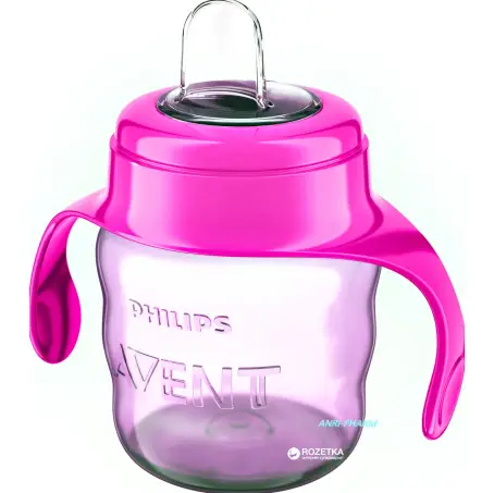 ЧАШКА-НЕПРОЛИВАЙКА PHILIPS AVENT Easy Sip с мягк. носик. для дев. 6+ 200 мл роз. SCF551/03