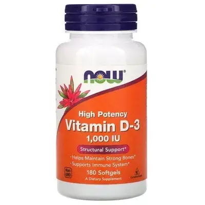 Витамин D3 NOW FOODS 1000 МЕ №180 капс.