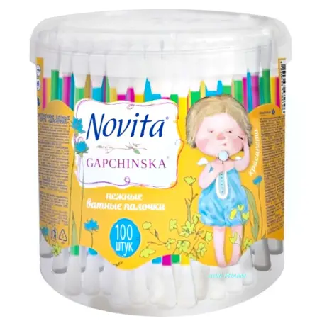 ВАТНІ ПАЛИЧКИ NOVITA Gapchinska №100 банка кругл.